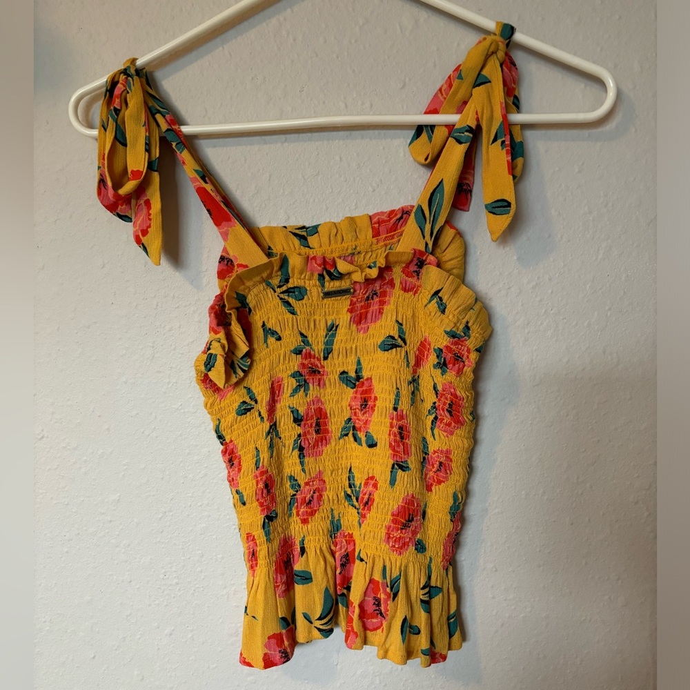 Billabong Women’s To the Point Floral Tank Top, in Gold, Size Small - Picture 3 of 7